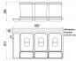 Preview: Trennsystem für Schubladen mit 3x15L Sammler und 3 Ablagenschalen