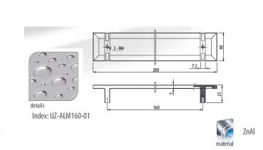 Preview: Möbelgriff Wassertropfen Effekt Lochabstannd 160mm