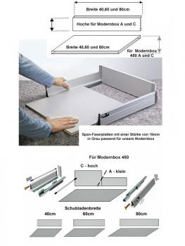Preview: Boden und Rückwand für Modern Box 450 A breite 40cm