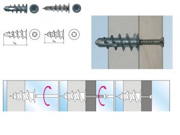 Preview: Gipskartondübel DRIVA Zinkdruckguss 29mm, 10Stück