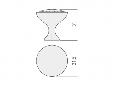 Preview: Möbelknopf IMPERIA Satin - Schwarz Matt - Titan