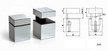 Preview: Bodenträger bis 22mm - Aluminium - Chrom - Edelstahl / INOX - Satin