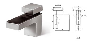 Preview: Bodenträger bis 45mm - Aluminium - Chrom - Edelstahl / INOX - Satin