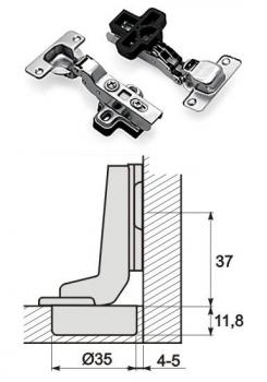 Preview: Automatikscharnier Innenseite mit integrierter Schließtechnik