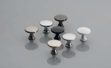 Möbelknopf UDINE Aluminium - Chrom - Edelstahloptik - Satin - Schwarz Matt - Schwarzchrom - Weiss Matt