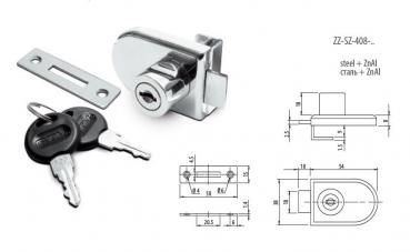 Preview: Glastürschloss bis 8mm Glasstärke