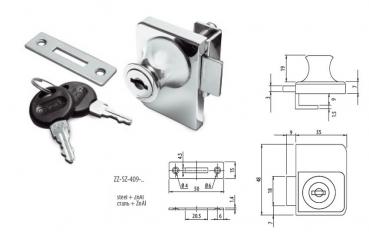 Preview: Glastürschloss bis 8mm Glasstärke