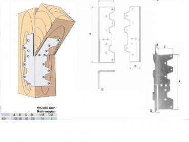 Preview: Biegverbindung 120x40x40x2 mm