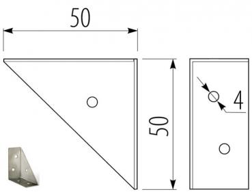 Preview: Eckwinkel 50x50mm Stahl verzinkt