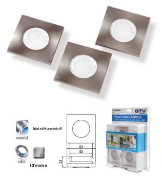 Preview: LED Set  Marabella Lampen Edelstahl Kaltlicht