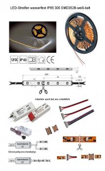 Preview: LED-300 Streifen Weiß-Kalt wasserfeste silikonschicht IP65 12V, 1 Meter