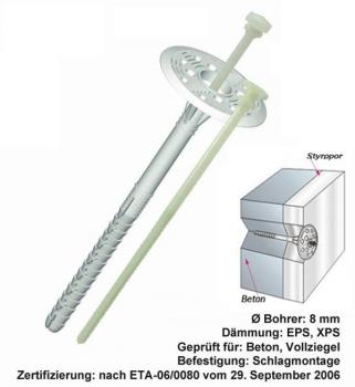 Preview: Dämmstoffdübel 10x140 LFN mit Nylon Spreiznagel