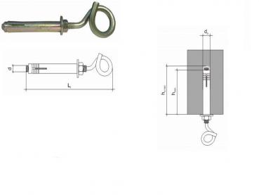 Preview: Deckenhaken 12x140 mm, 1 Stück