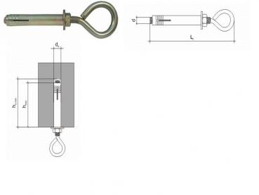 Preview: Stahlanker 12x140 mit Ösenhaken (O), 1 Stück