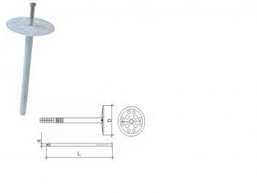 Stahlnagel Dämmstoffdübel 10x70 LIM, 100Stück