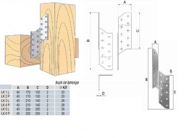 Preview: Sparrenpfettenanker Anschlag rechts oder links