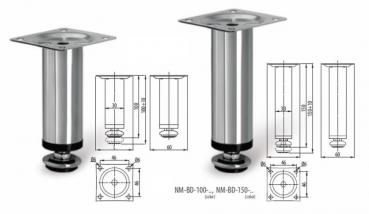 Preview: Möbelbein 100mm Aluminium NM-BD-100