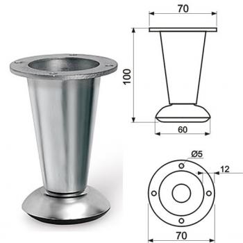 Preview: Höhenverstellbares Möbelbein NM-780 Chrom