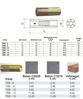 Preview: Einschlaganker M10, 10 Stück