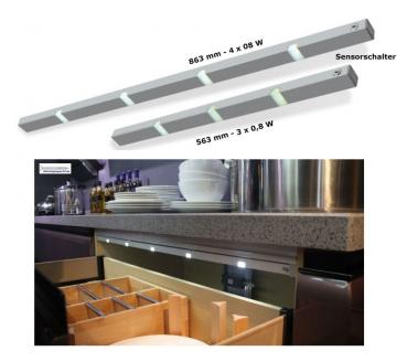 LED Unterbauleuchte Perla 563 mm mit Sensorschalter