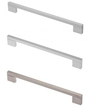 Preview: Möbelgriff UA-18 Aluminium - Chrom - Edelstahloptik - Lochabstand 128mm - 480mm