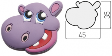 Preview: Möbelgriff Nilpferd / Hippo - Serie KID-Wild