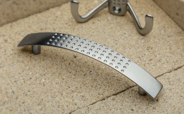 Preview: Möbelgriff UZ-14 Aluminium - Chrom - Satin - Lochabstand 96mm - 128mm