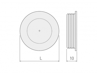 Preview: Einlassgriff / Muschelgriff B224 - Ø 40,5mm - Aluminium - Chrom - Satin - Schwarz - Weiss