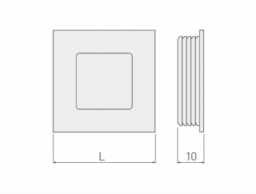 Preview: Einlassgriff / Muschelgriff B226 - quadratisch 40mm - Aluminium - Chrom - Satin - Schwarz - Weiss