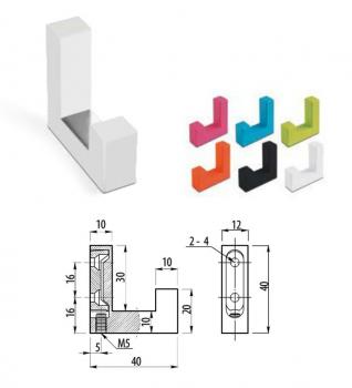 Preview: Kleiderhaken - Einzelhaken Blau