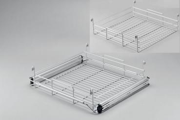 Drahteinhängekorb 400mm mit Auszugrahmen alufarben