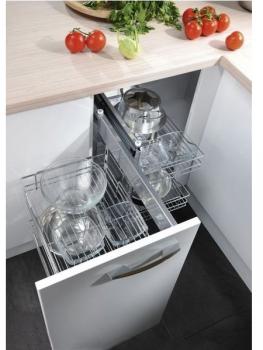 Eckschrankauszug für Schrank 1020 bis 1200mm Chrom