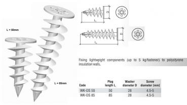 Preview: Hartschaumdübel 50mm lang für Ø4-4,5mm Schraube 1Stück