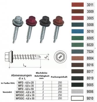 Preview: 4,8x25 Blechbohrschraube für Holzuntergrund 250 Stck