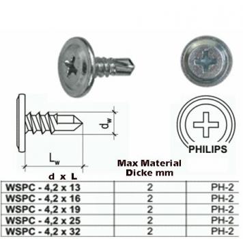 Preview: 4,2x13 selbstbohrende Schraube mit angepresster Scheibe 1000 Stück
