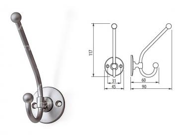Preview: Kleiderhaken WZ-D117 satin