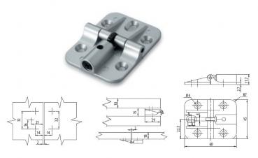 Preview: Klapptürscharniere mit Öffnungswinkel bis 180°