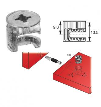 Preview: Exzenter-Schrankverbinder 13,5mm, 5 Stück
