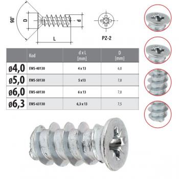 Euro Schraube 5x13mm Senkkopf PZ 2 verzinkt