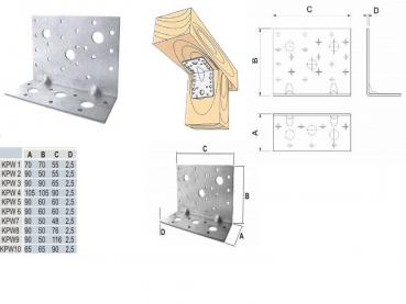 Preview: Plattenwinkel mit und ohne Sicke galvanisch verzinkt