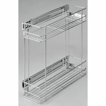 Schrankauszug 150mm 2 Boden silberfarben