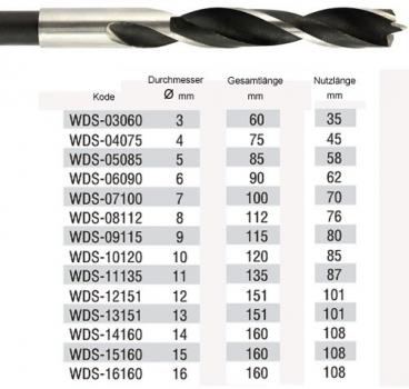 Preview: Holzspiralbohrer - Durchmesser 3mm - 16mm - für Holz - Holzwerkstoffe