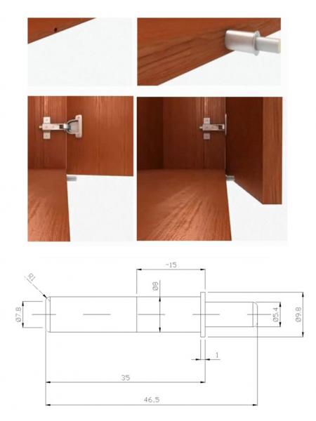 Möbeltürdämpfer Airtic schwarz RAL 9011