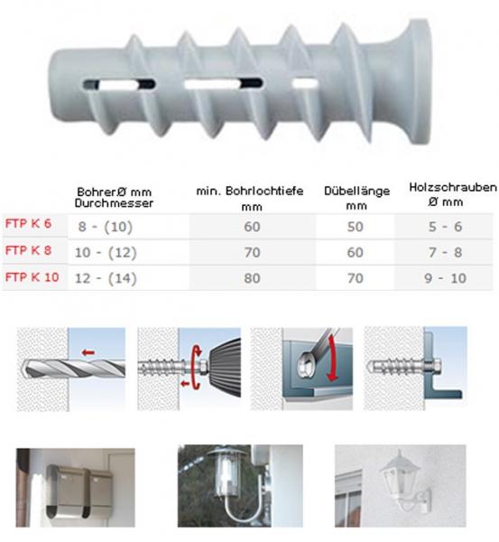 Porenbetondübel 6 mm 1Stück