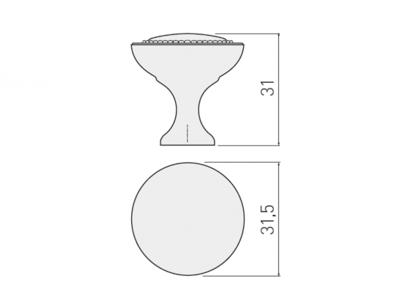 Möbelknopf IMPERIA Satin - Schwarz Matt - Titan