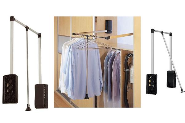 Garderobenlift für Schrankbreite 600-830mm schwarz