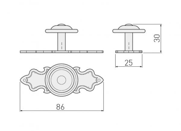 Möbelknopf GZ-1136 Altmessing