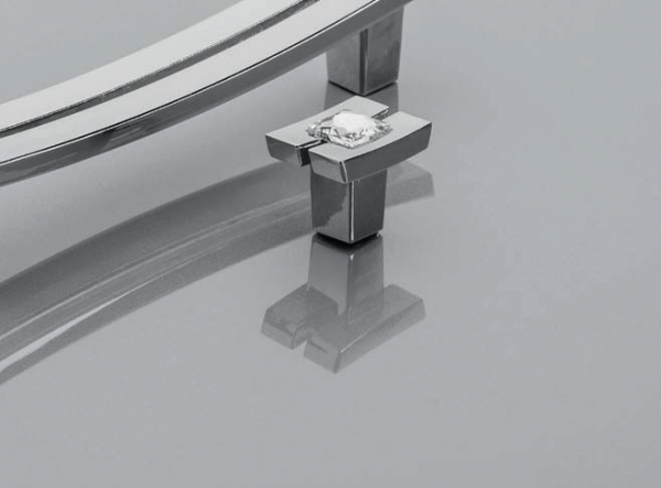 Möbelknopf GZ-71C Chrom mit Glas