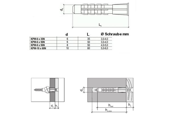 Allrounddübel 8x50,300Stück