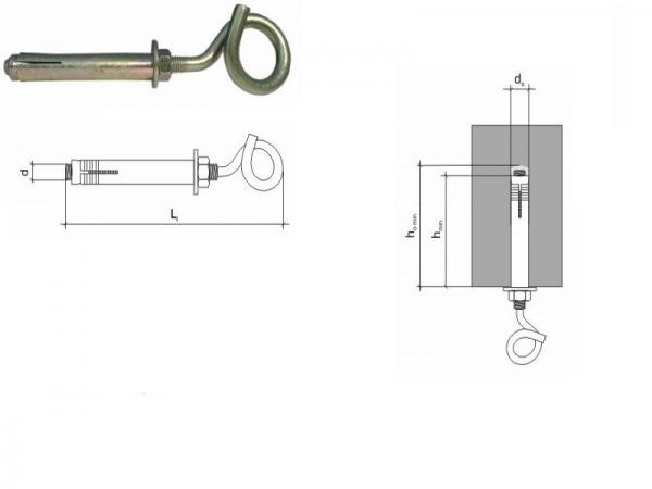 Deckenhaken 12x140 mm, 1 Stück